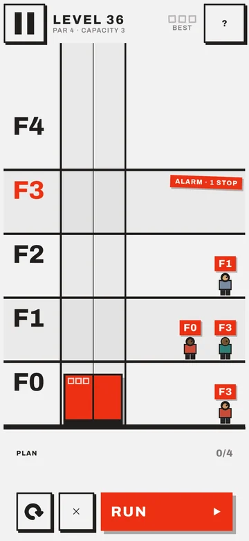 Level 36 with an alarm floor
